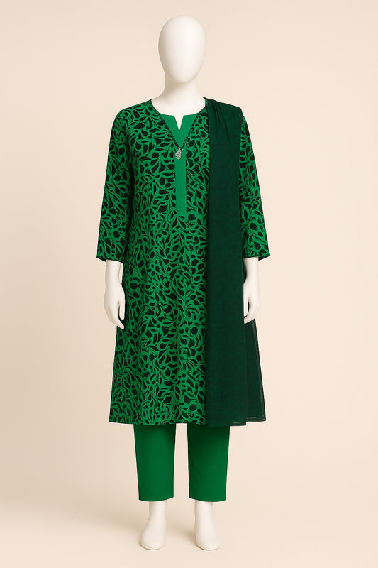 3p green winter lilen suit